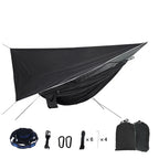 Hammock With Mosquito Net and Rain Fly — 290 × 140 cm, 850 g, 230 × 210 cm PU 2000 mm Fly