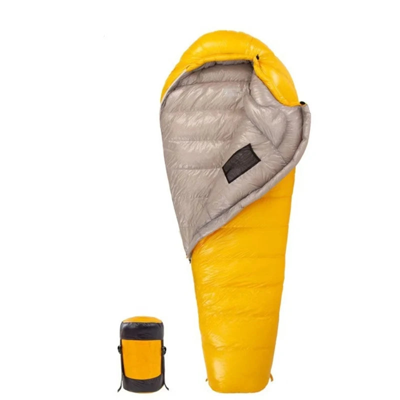 Water-Repellent Goose Down Mummy Bag — 10D Shell, 95% Goose Down, 400 to 1,300 g, 800 g to 1.7 kg