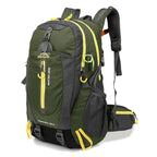 Hiking Backpack 40 L — Water-Repellent Nylon, Padded Back, Hip Belt, Pole and Sleeping Bag Straps