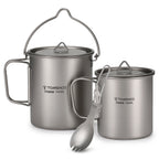 Titanium Cook Set — 750 ml Pot, 450 ml Mug and Spork, Nests in One Mesh Bag