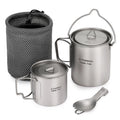 Titanium Cook Set — 750 ml Pot, 450 ml Mug and Spork, Nests in One Mesh Bag