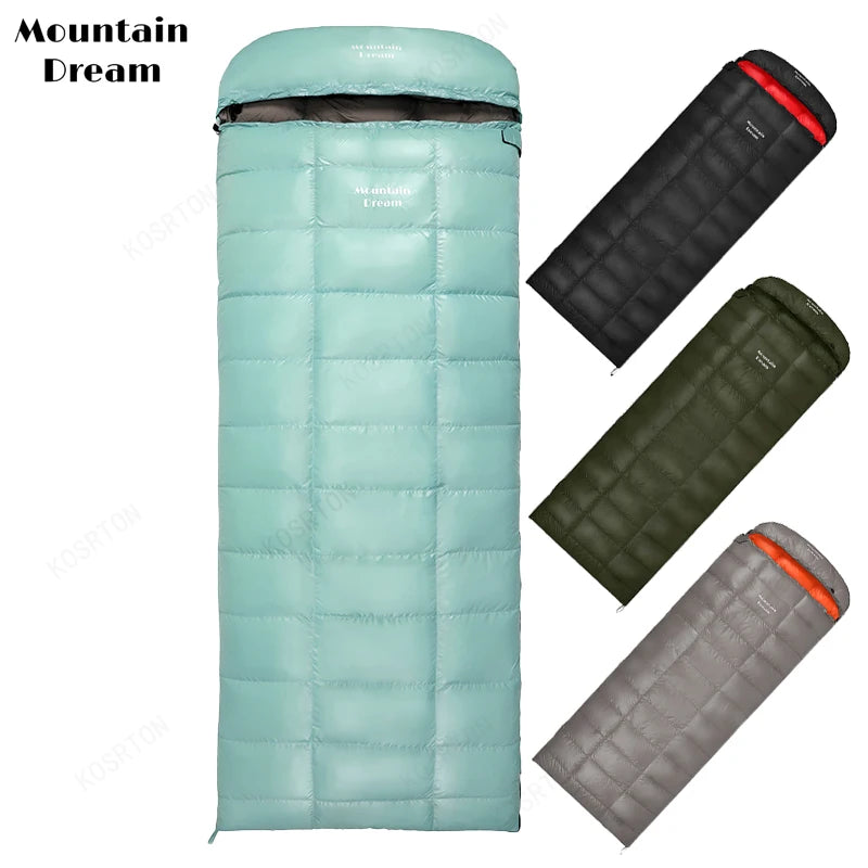 95% Goose Down Envelope Bag — 400 to 1,200 g of Down, 950 g to 1.75 kg, YKK Zip, Zips Into a Double