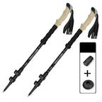 Aluminium Trekking Poles — Telescopic 62 to 135 cm, Cork-Feel Grip, 240 g Each, Pair
