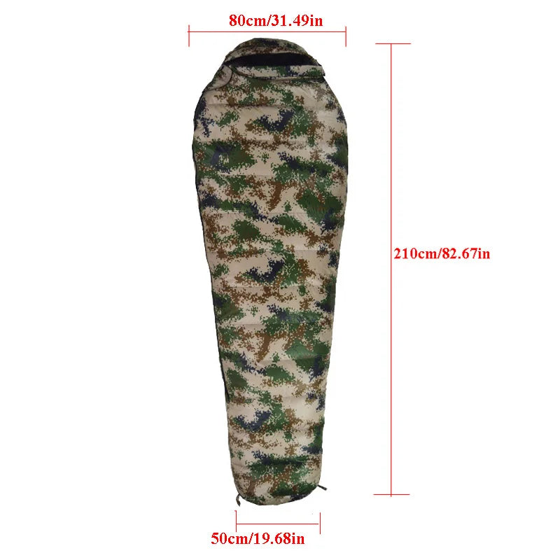 Extreme Cold Duck Down Mummy Bag — 1,500 or 2,000 g of 90% Duck Down, for Deep Winter