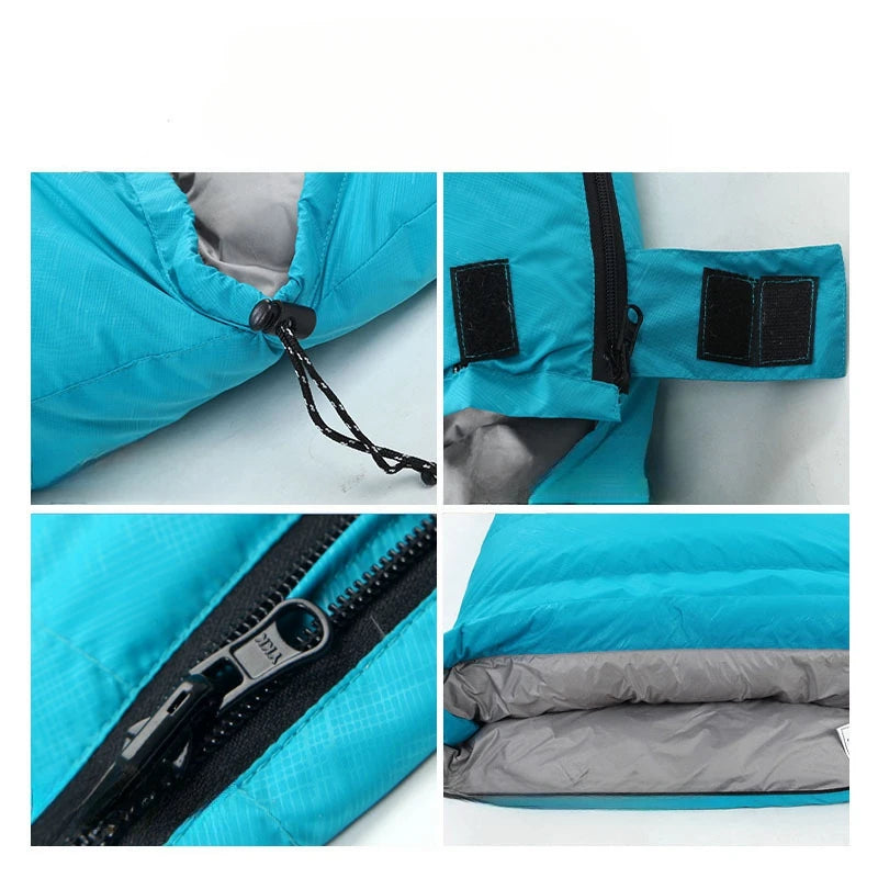 Winter Goose Down Envelope Bag — 600 to 1,000 g of 90% Goose Down, 210 × 80 cm, Opens Into a Quilt