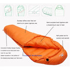 Black Snow Long Goose Down Mummy Bag — 225 cm for Tall Sleepers, 400 to 1,300 g of Down