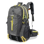 Hiking Backpack 40 L — Water-Repellent Nylon, Padded Back, Hip Belt, Pole and Sleeping Bag Straps