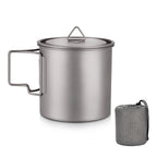 Titanium Mug With Lid — 300 to 750 ml, 75 to 121 g, Folding Handles