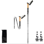 Carbon Trekking Poles, Cork Grip — Z-Fold to 37 cm, 113 to 135 cm, 207 g Each, Pair