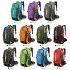 Hiking Backpack 40 L — Water-Repellent Nylon, Padded Back, Hip Belt, Pole and Sleeping Bag Straps