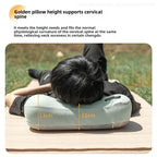 Memory Foam Camp Pillow — Contoured Neck Support, 43 × 19 cm, Washable Cover