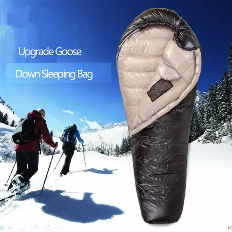 Water-Repellent Goose Down Mummy Bag — 10D Shell, 95% Goose Down, 400 to 1,300 g, 800 g to 1.7 kg
