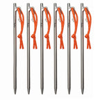 Heavy-Duty Titanium Tent Pegs — 20, 24 or 30 cm, Anti-Bend, Packs of 4 or 6