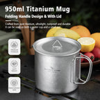 Boundless Voyage Ti3043D Titanium Mug with Lid — 950 ml, 158 g, Crystalline Finish