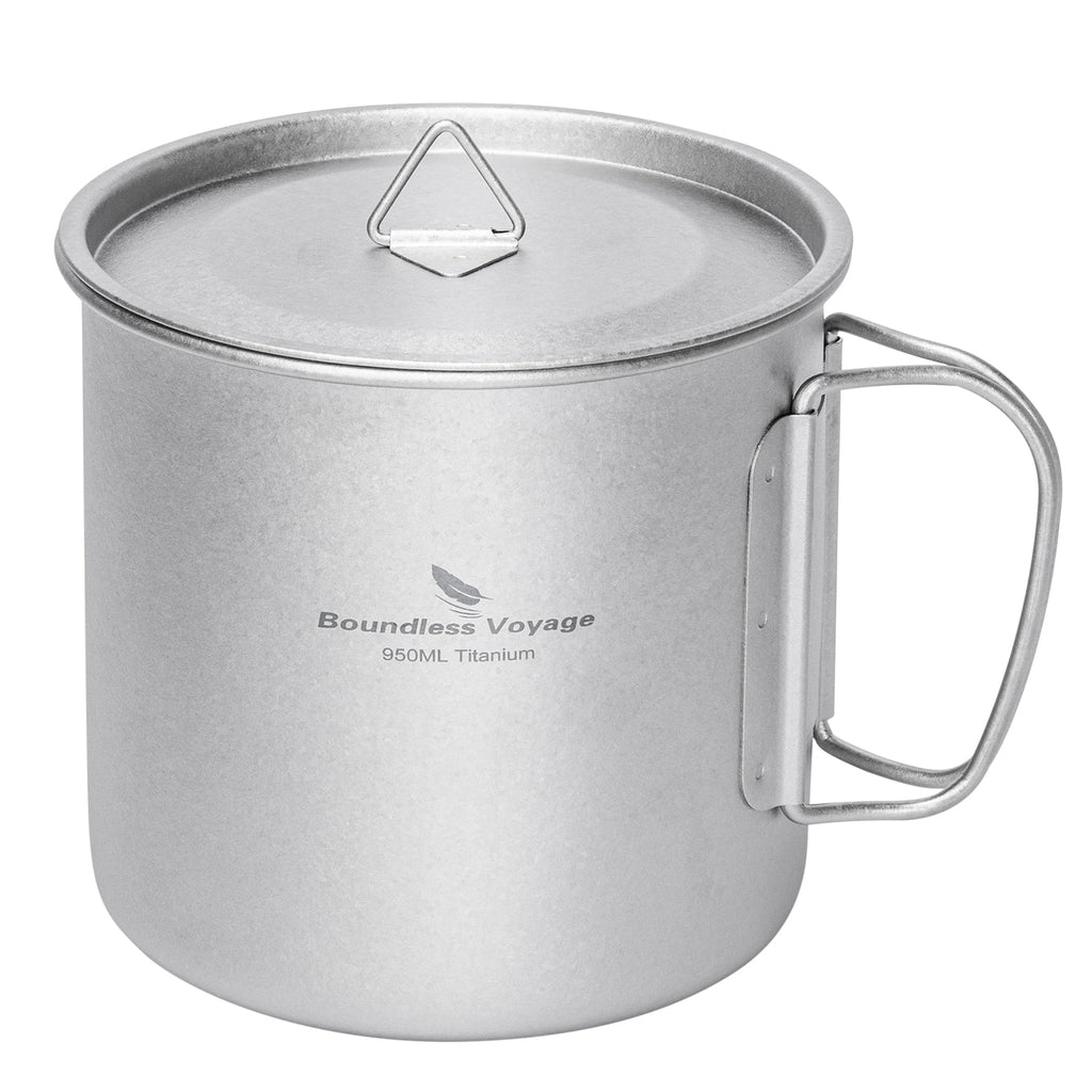 Boundless Voyage Ti3043D Titanium Mug with Lid — 950 ml, 158 g, Crystalline Finish