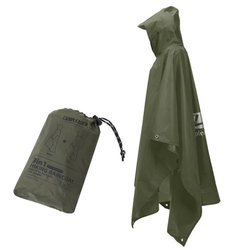 3-in-1 Rain Poncho — Covers You and Your Pack, Doubles as a Groundsheet or Shelter