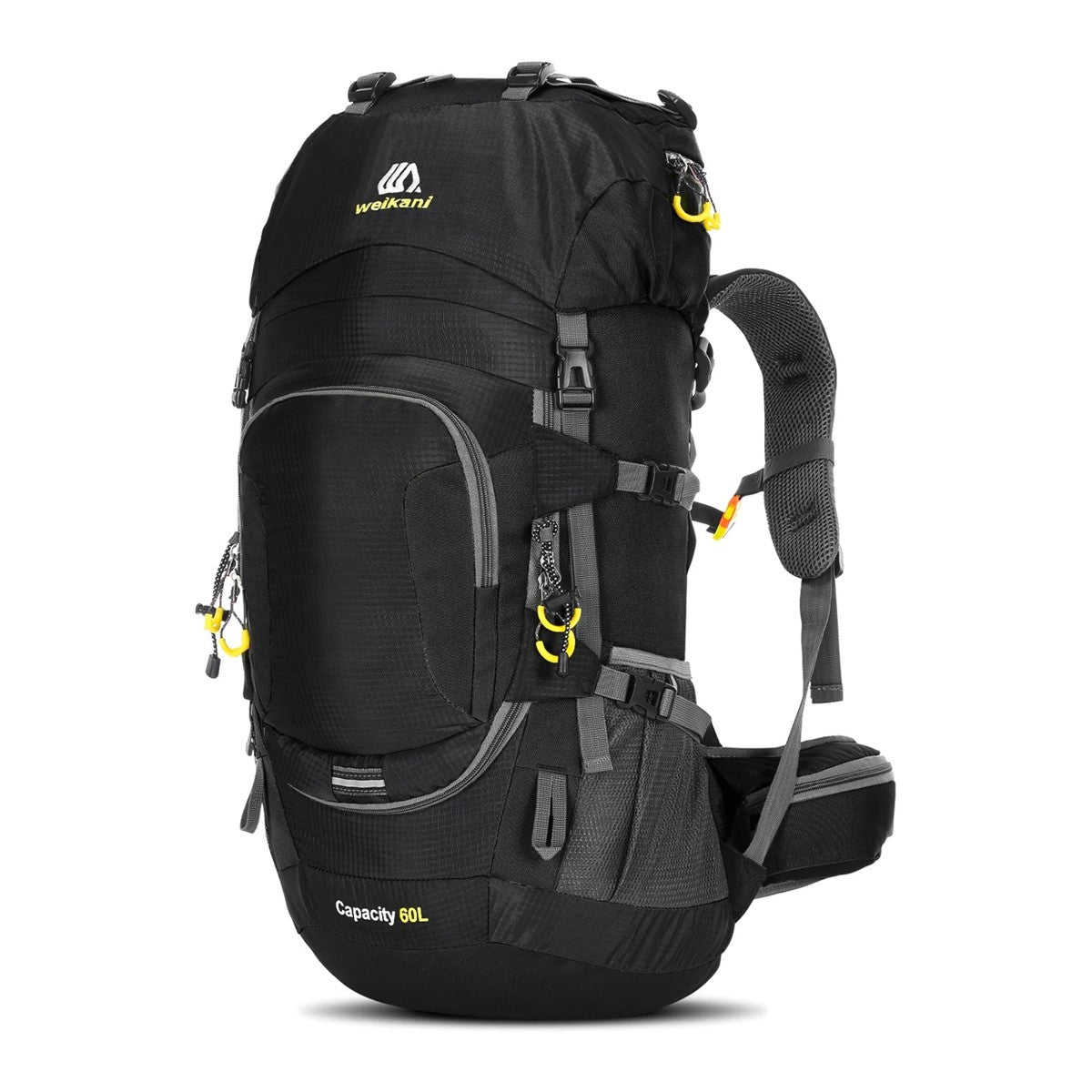 Hiking Backpack 60 L — Padded Hip Belt, Hydration Port, Rain Cover Included