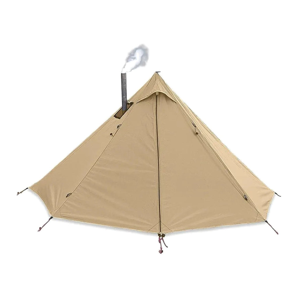 1 Person Pyramid Hot Tent — Stove Jack, Two Doors, 210T Silver-Coated Fly, Aluminium Pole