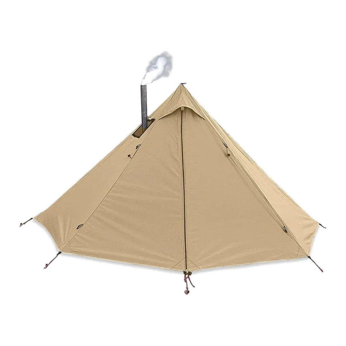 1 Person Pyramid Hot Tent — Stove Jack, Two Doors, 210T Silver-Coated Fly, Aluminium Pole
