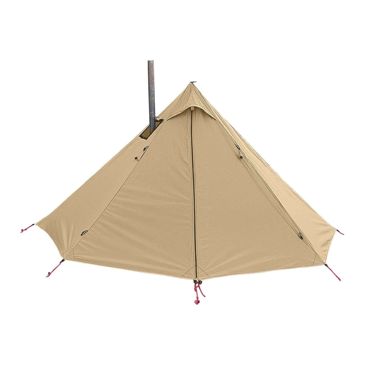 1 Person Pyramid Hot Tent — Stove Jack, Two Doors, 210T Silver-Coated Fly, Aluminium Pole