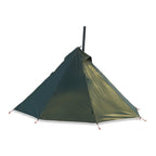 1 Person Pyramid Hot Tent — Stove Jack, Two Doors, 210T Silver-Coated Fly, Aluminium Pole