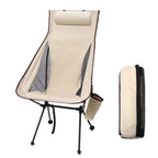 High-Back Camp Chair With Headrest — 1.5 kg, Aluminium Frame, 150 kg Load, Side Pocket
