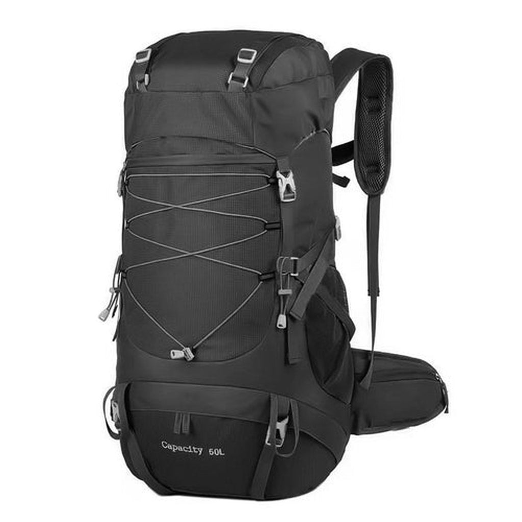 Hiking Backpack 50 L — 1 kg, Padded Hip Belt, Rain Cover Included
