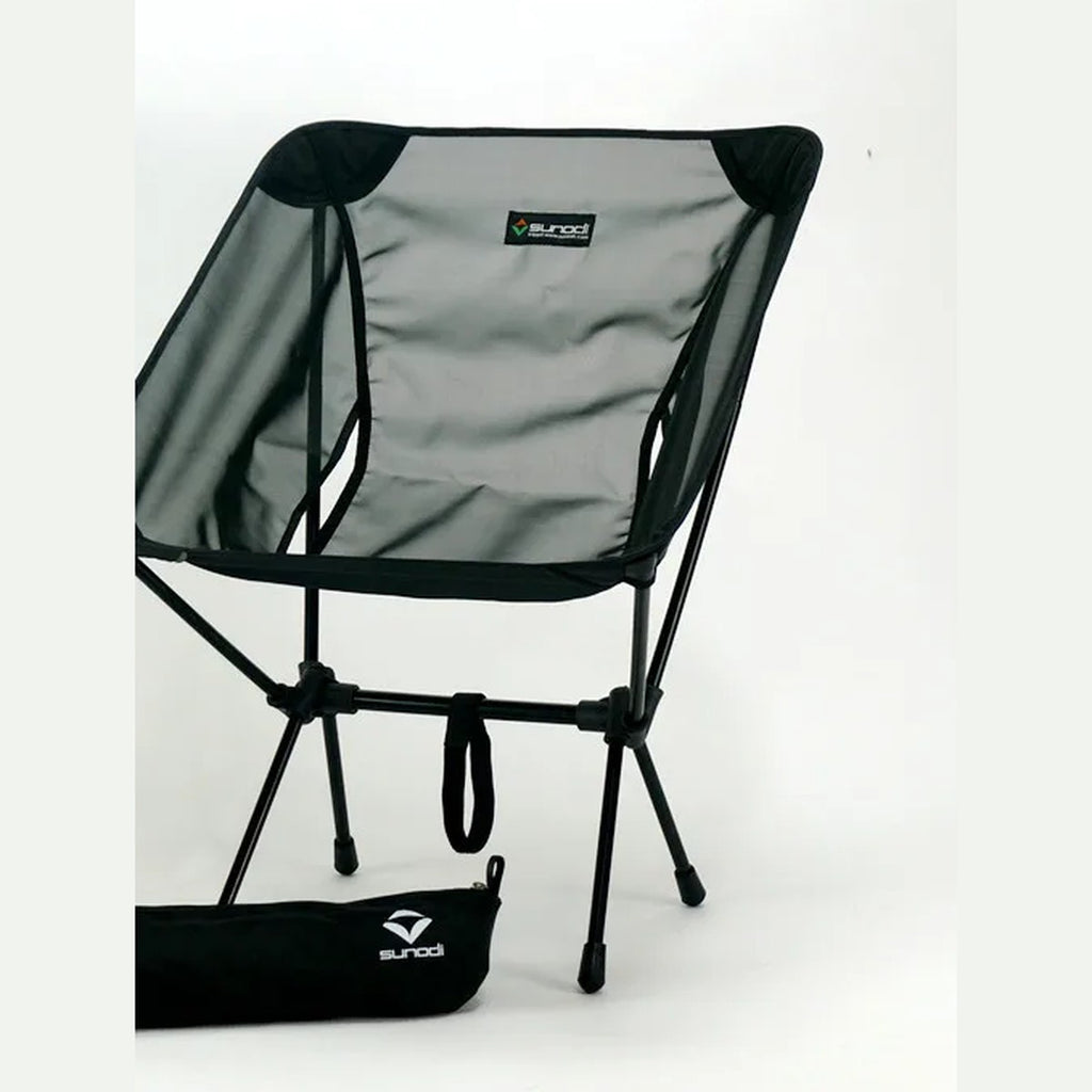 Ultralight Camp Chair — 570 g, Aluminium Frame, Packs to a Water Bottle
