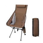 High-Back Camp Chair With Headrest — 1.5 kg, Aluminium Frame, 150 kg Load, Side Pocket