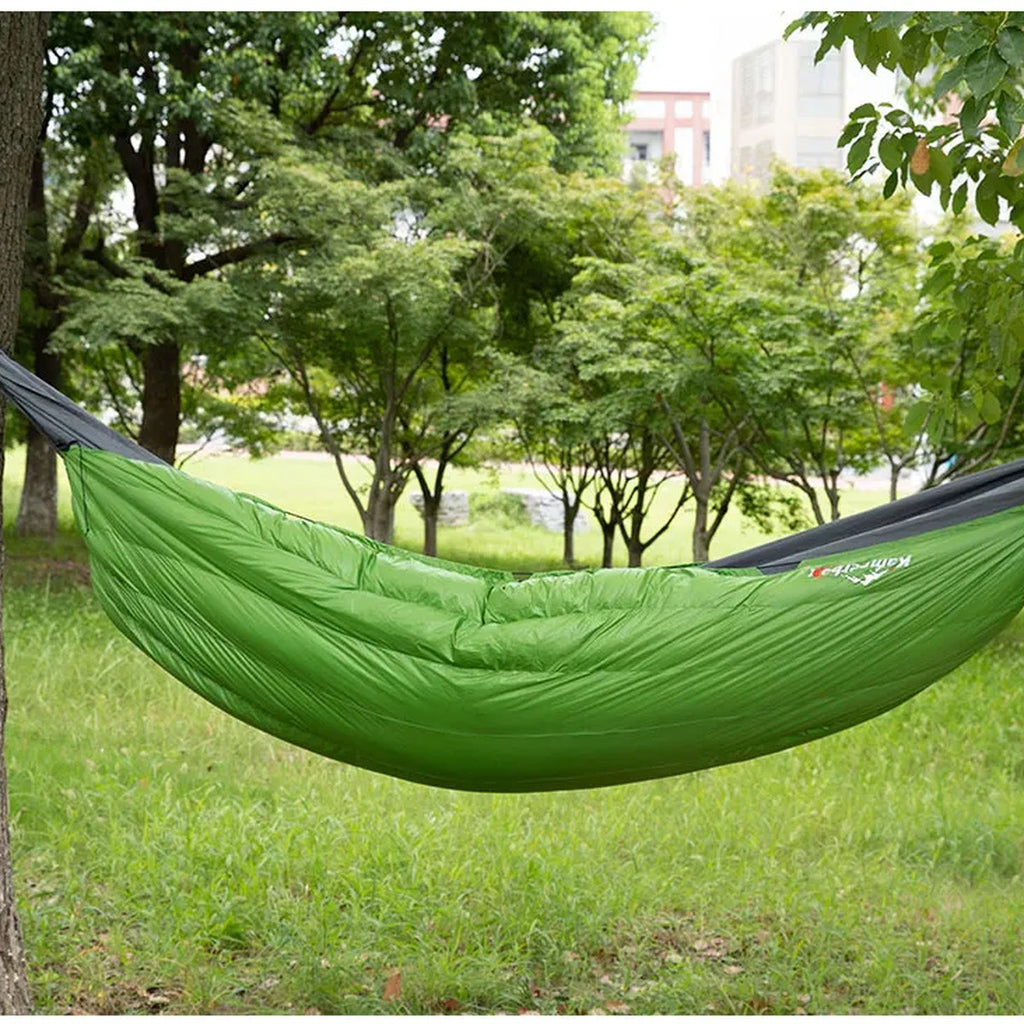Hammock Underquilt — 193 × 112 cm, 980 g, Down and Synthetic Hybrid Fill, Doubles as a Top Quilt