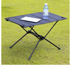 Roll-Up Camp Table — 800 g, 59 × 40 cm, Aluminium Frame, Optional Mesh Shelf