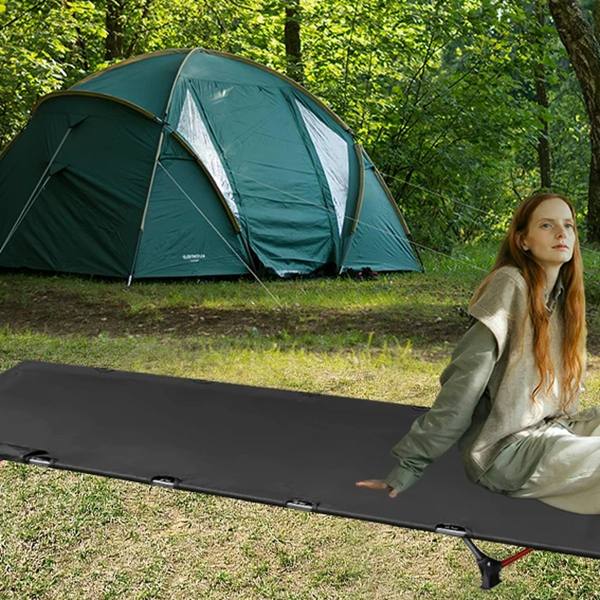 Ultralight Camp Cot — 2.35 kg, 190 × 66 cm, 7075 Aluminium Frame, Packs to 49 × 15 cm