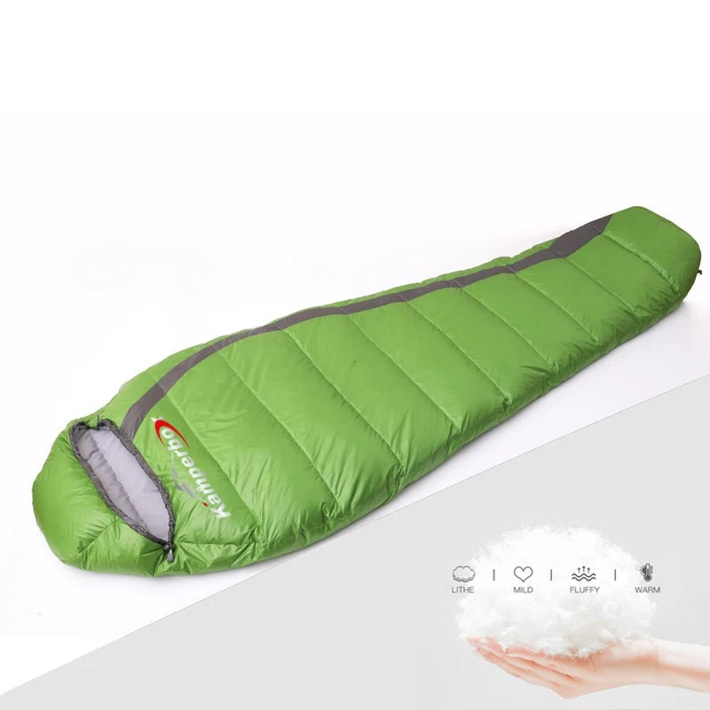Long Duck Down Sleeping Bag Cozy 300 — 400 g of 80/20 Down, 989 g, 220 cm, Comfort 0°C