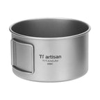Titanium Bowl With Folding Handles — 450 or 600 ml, Pure Titanium, Stove-Safe