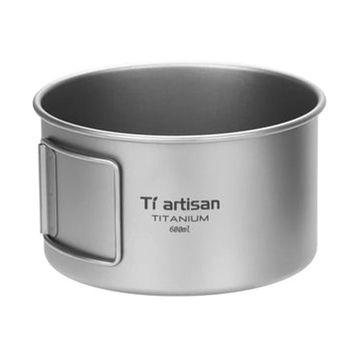 Titanium Bowl With Folding Handles — 450 or 600 ml, Pure Titanium, Stove-Safe
