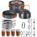 Camp Cookset for Four — Pot, Frying Pan, Kettle, Plates, Cups and Cutlery, Hard-Anodised Aluminium