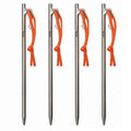 Heavy-Duty Titanium Tent Pegs — 20, 24 or 30 cm, Anti-Bend, Packs of 4 or 6