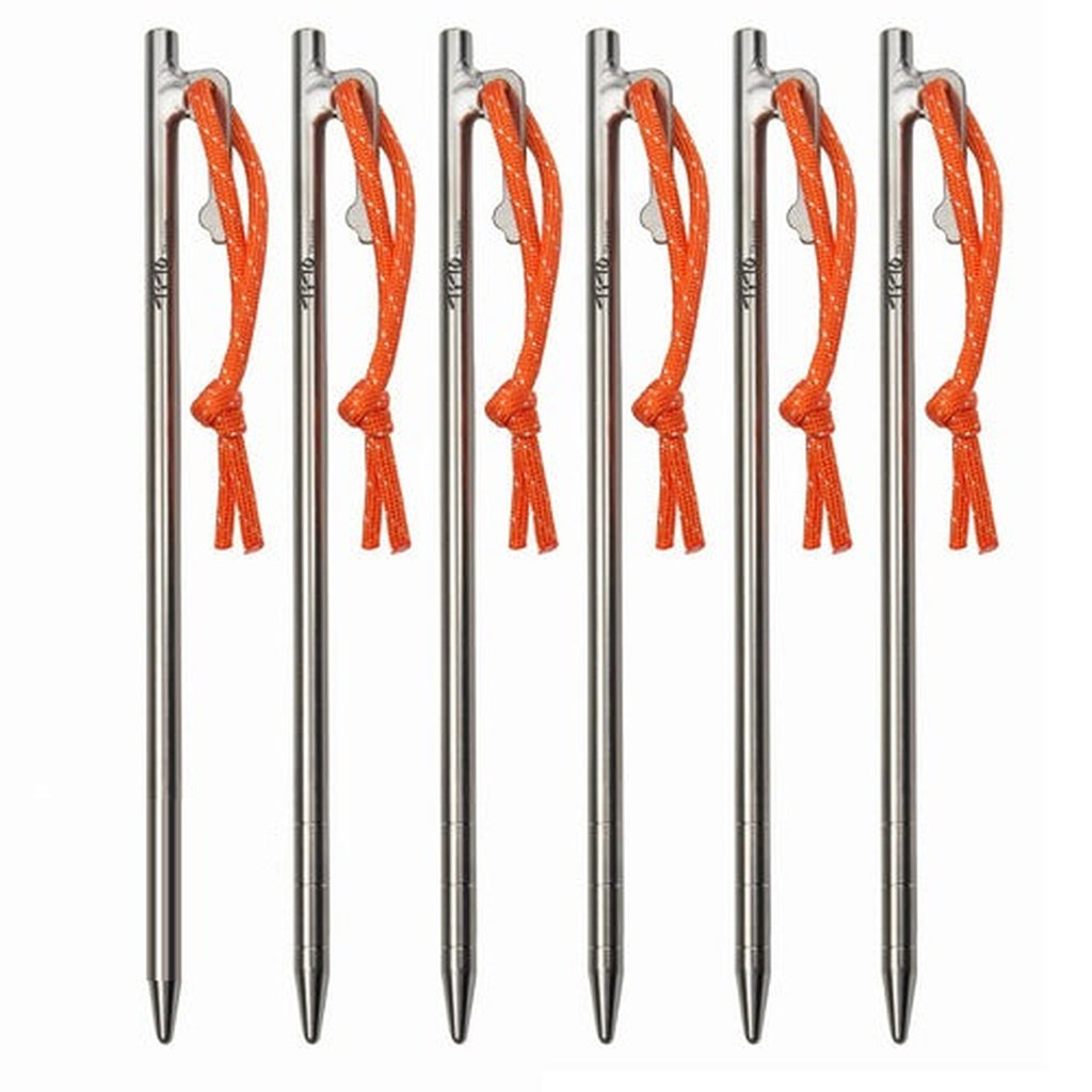 Heavy-Duty Titanium Tent Pegs — 20, 24 or 30 cm, Anti-Bend, Packs of 4 or 6