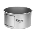 Titanium Bowl With Folding Handles — 450 or 600 ml, Pure Titanium, Stove-Safe