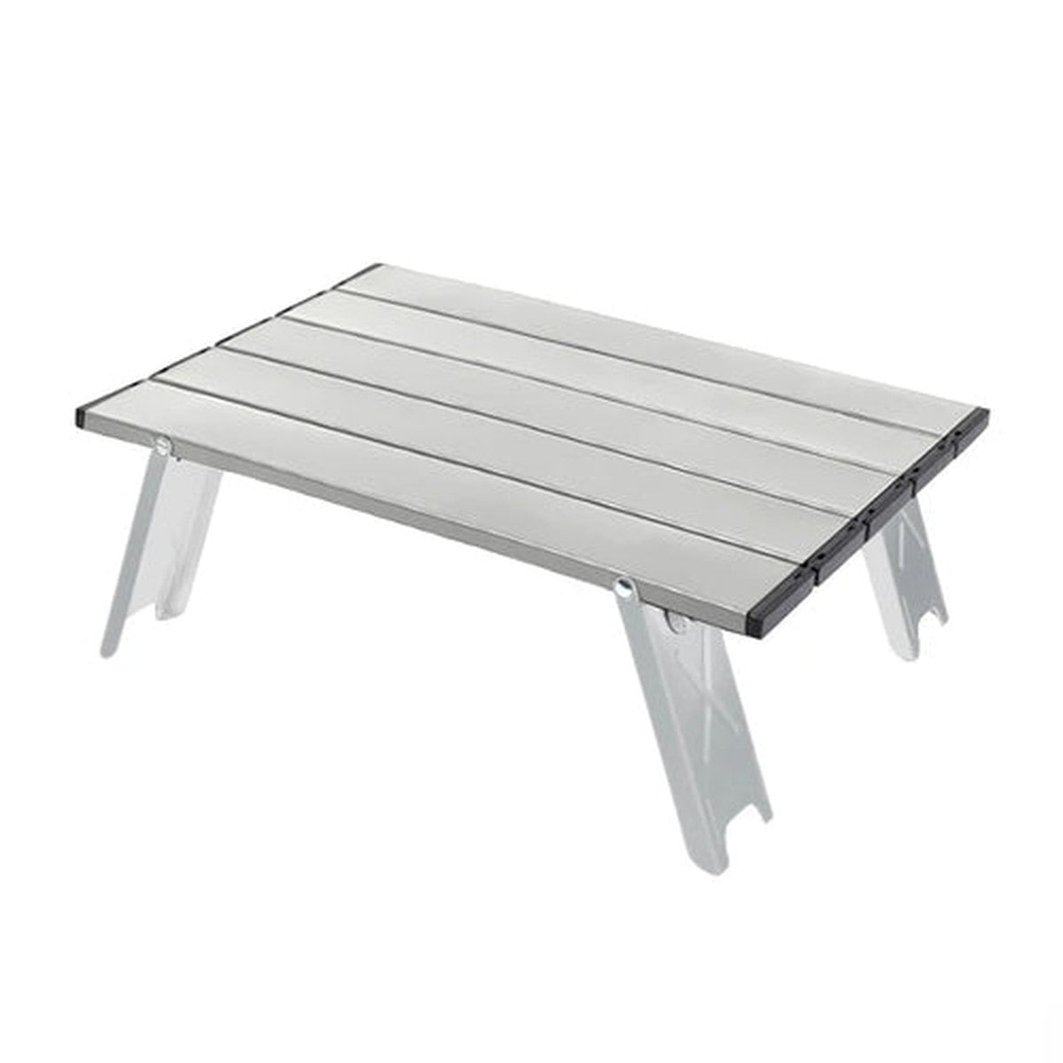 Mini Aluminium Camp Table — 39.5 × 28.5 cm, Rolls Up, Stove-Safe Top