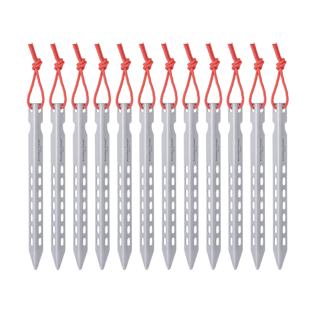 Boundless Voyage Ti4008P Titanium V Tent Stakes — 16.5 cm, About 10 g Each, Packs of 6, 8 or 12