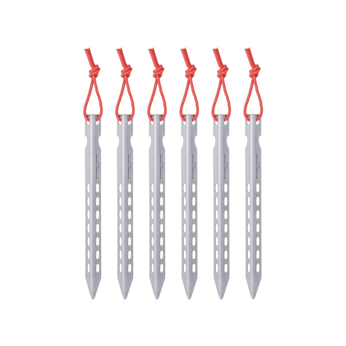 Boundless Voyage Ti4008P Titanium V Tent Stakes — 16.5 cm, About 10 g Each, Packs of 6, 8 or 12
