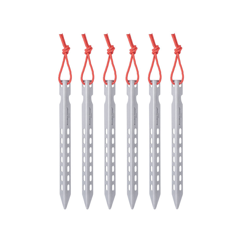 Boundless Voyage Ti4008P Titanium V Tent Stakes — 16.5 cm, About 10 g Each, Packs of 6, 8 or 12