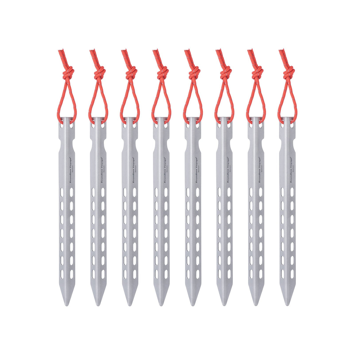 Boundless Voyage Ti4008P Titanium V Tent Stakes — 16.5 cm, About 10 g Each, Packs of 6, 8 or 12