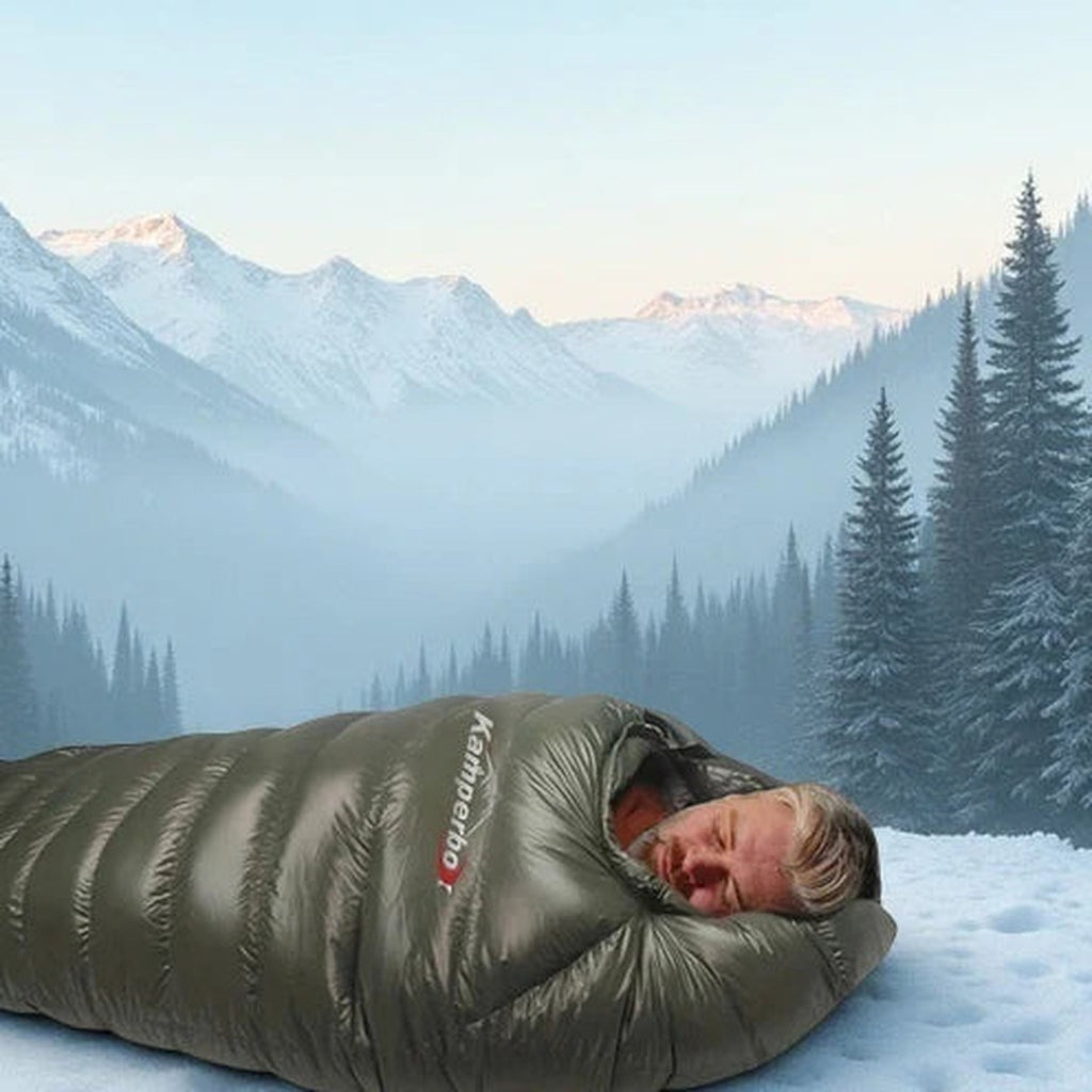 Kamperbox AM1000 Winter Down Sleeping Bag — 1,000 g of Duck Down, 1.8 kg, Left or Right Zip