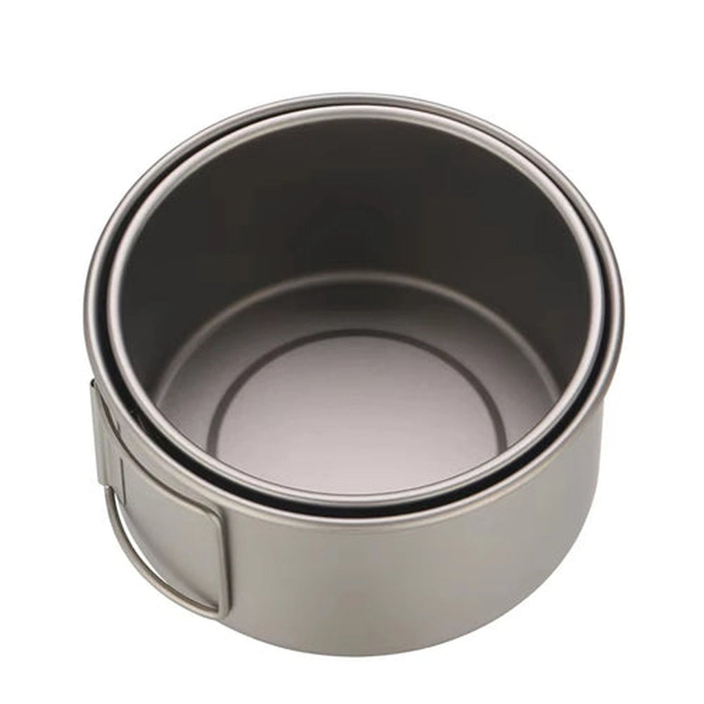 Titanium Bowl With Folding Handles — 450 or 600 ml, Pure Titanium, Stove-Safe