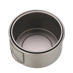 Titanium Bowl With Folding Handles — 450 or 600 ml, Pure Titanium, Stove-Safe